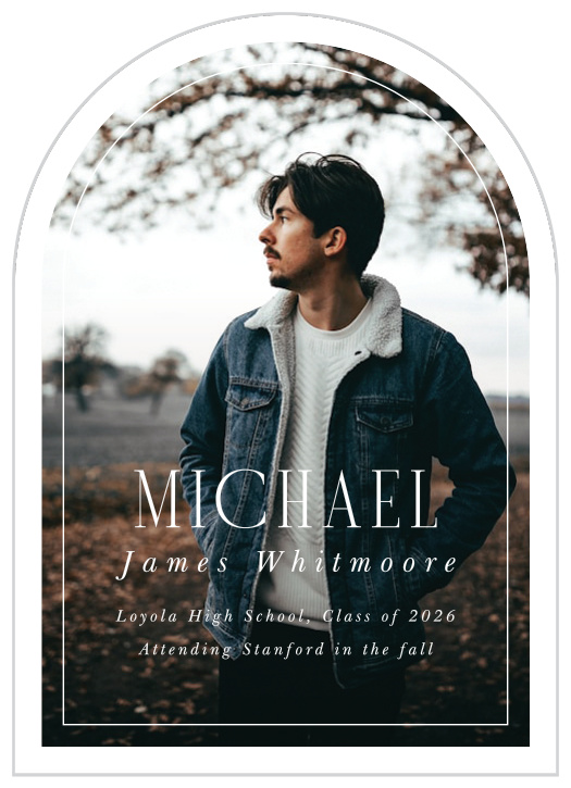 Share your big achievement with our Focused Frame Arched Graduation Announcements.