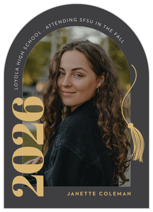 Shout out the news in stunning fashion with our Arch & Tassel Graduation Announcement.