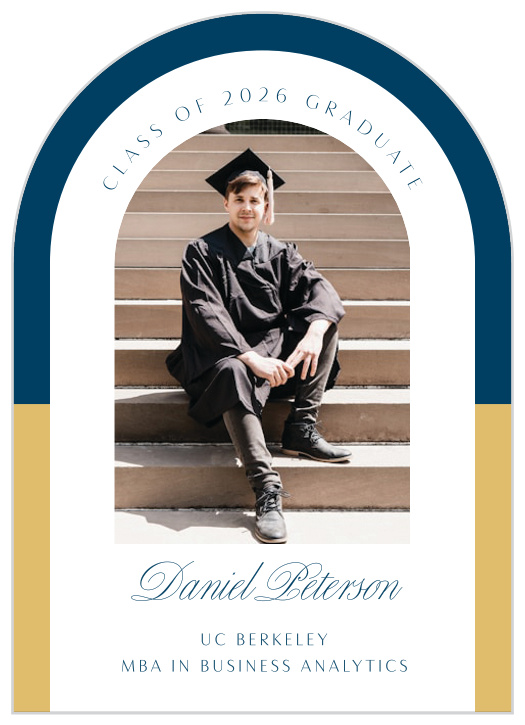 Share your school spirit with our Duo Tone Arched Graduation Announcements. 