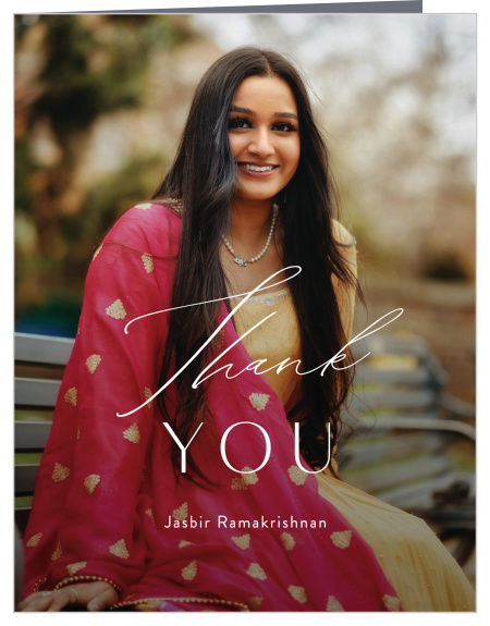 Share your enthusiastic appreciation in style with our Rounded Frame Graduation Thank You Cards.