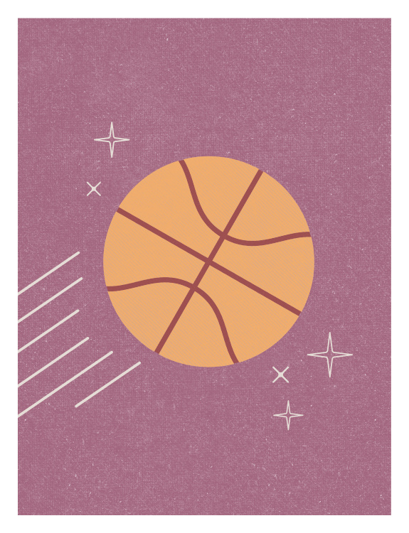 Score big style points with this Basketball Art Print, a playful sports illustration designed for young athletes and basketball fans.