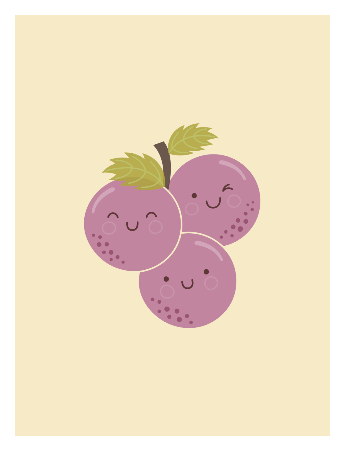 Cute Grapes Art Print