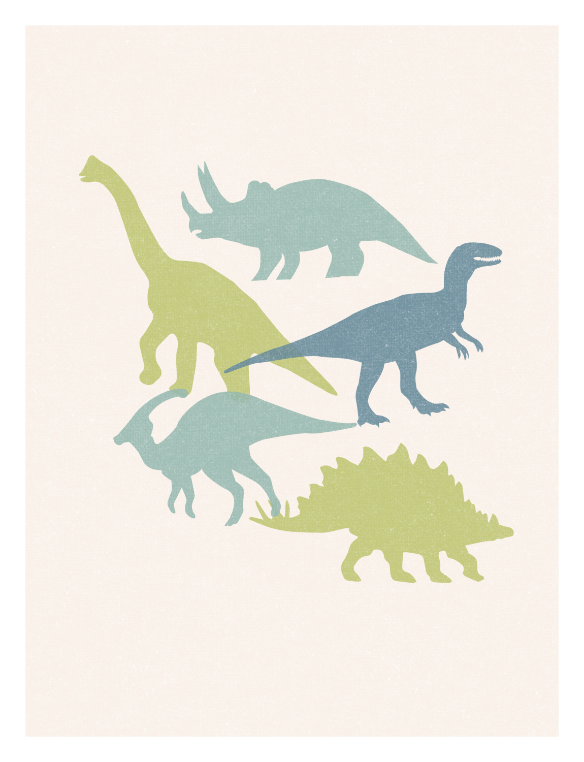 Dinosaur Friends Art Print