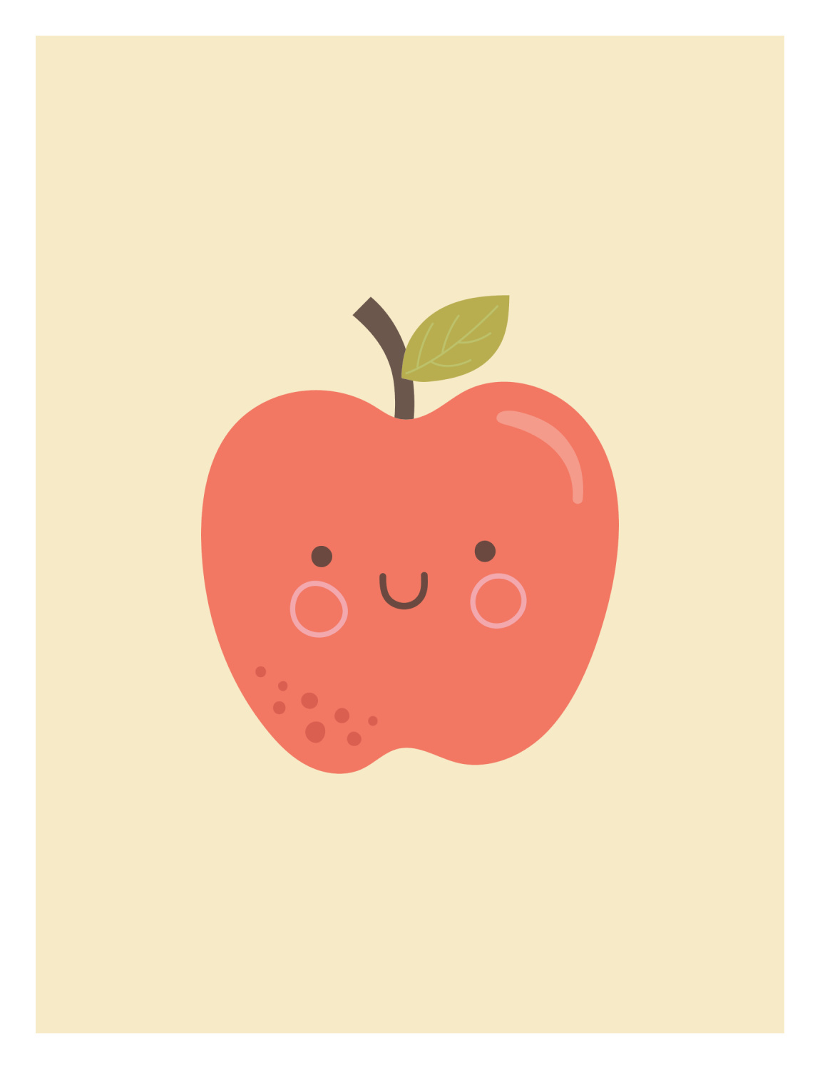 Cute Apple Art Print