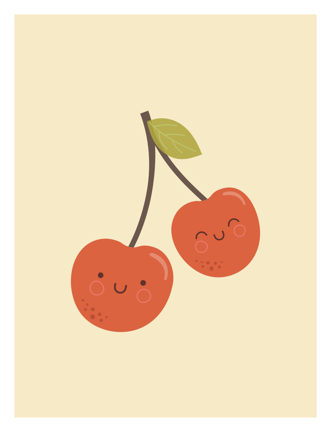 Cute Cherries Art Print