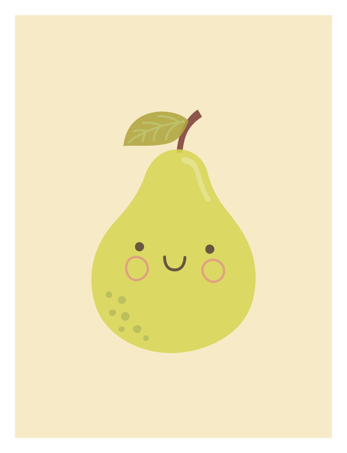 Cute Pear Art Print