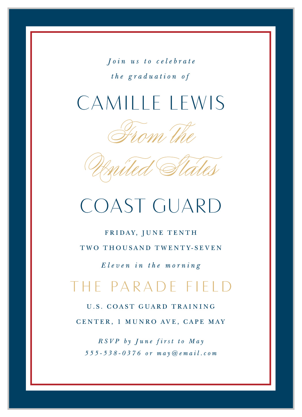 Coast Guard Graduation Announcements