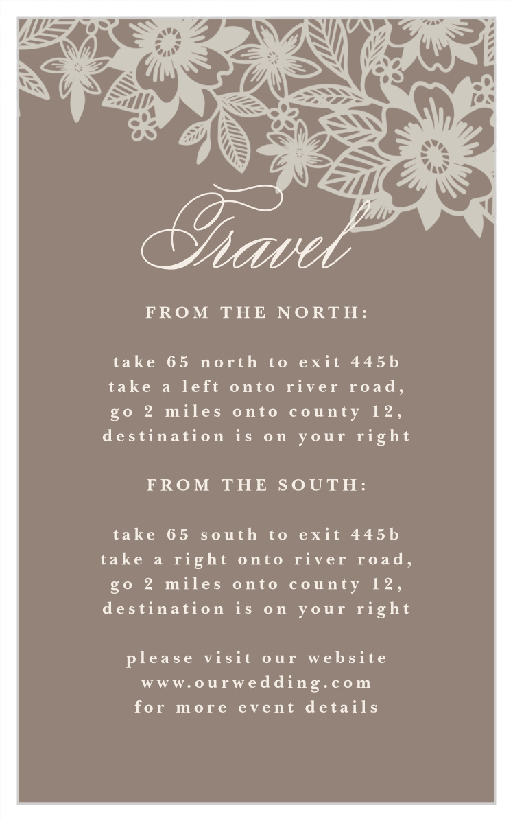 Elegant Lace Direction Cards