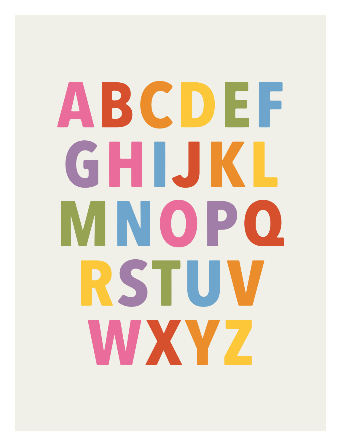 Colorful Alphabet Art Print