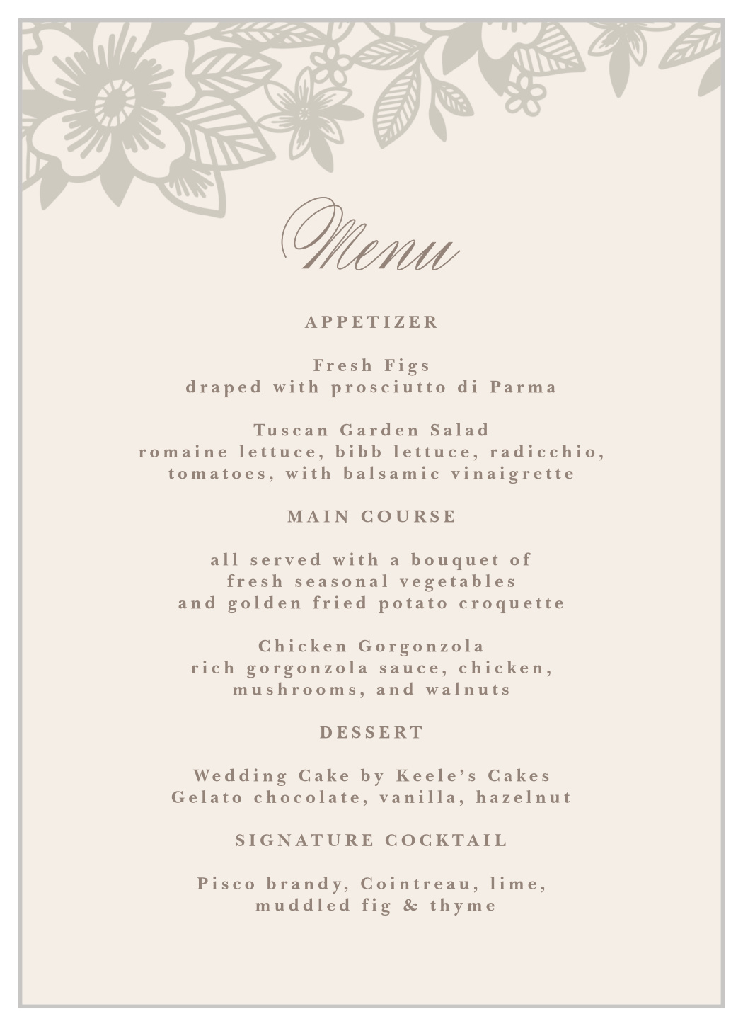 Elegant Lace Wedding Menus