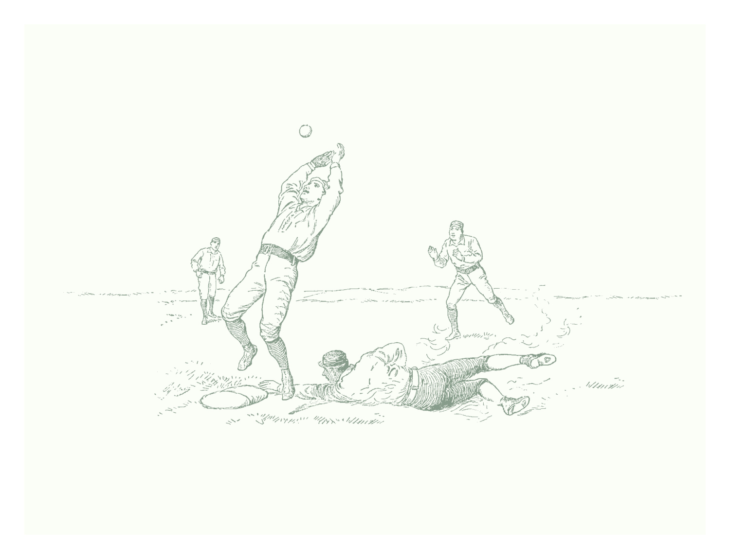 Baseball Toile One Art Print