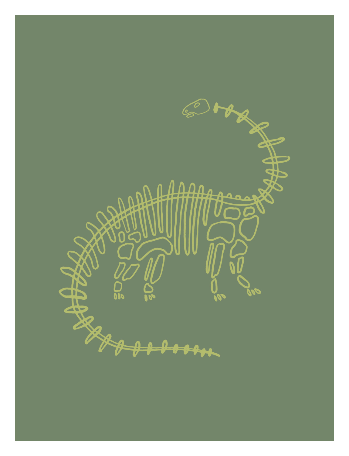 Dino Skeleton One Art Print