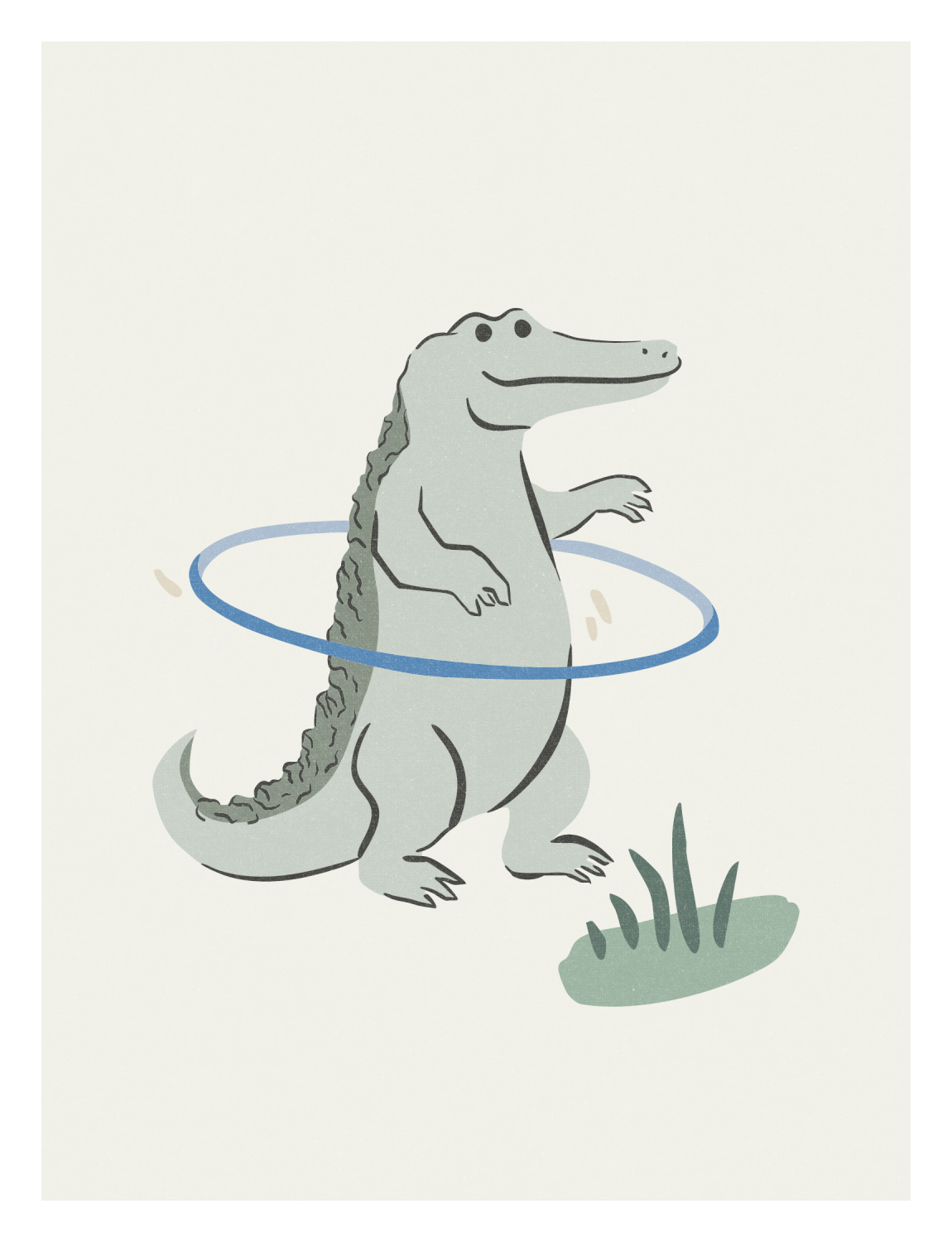 Hula Animals Gator Art Print