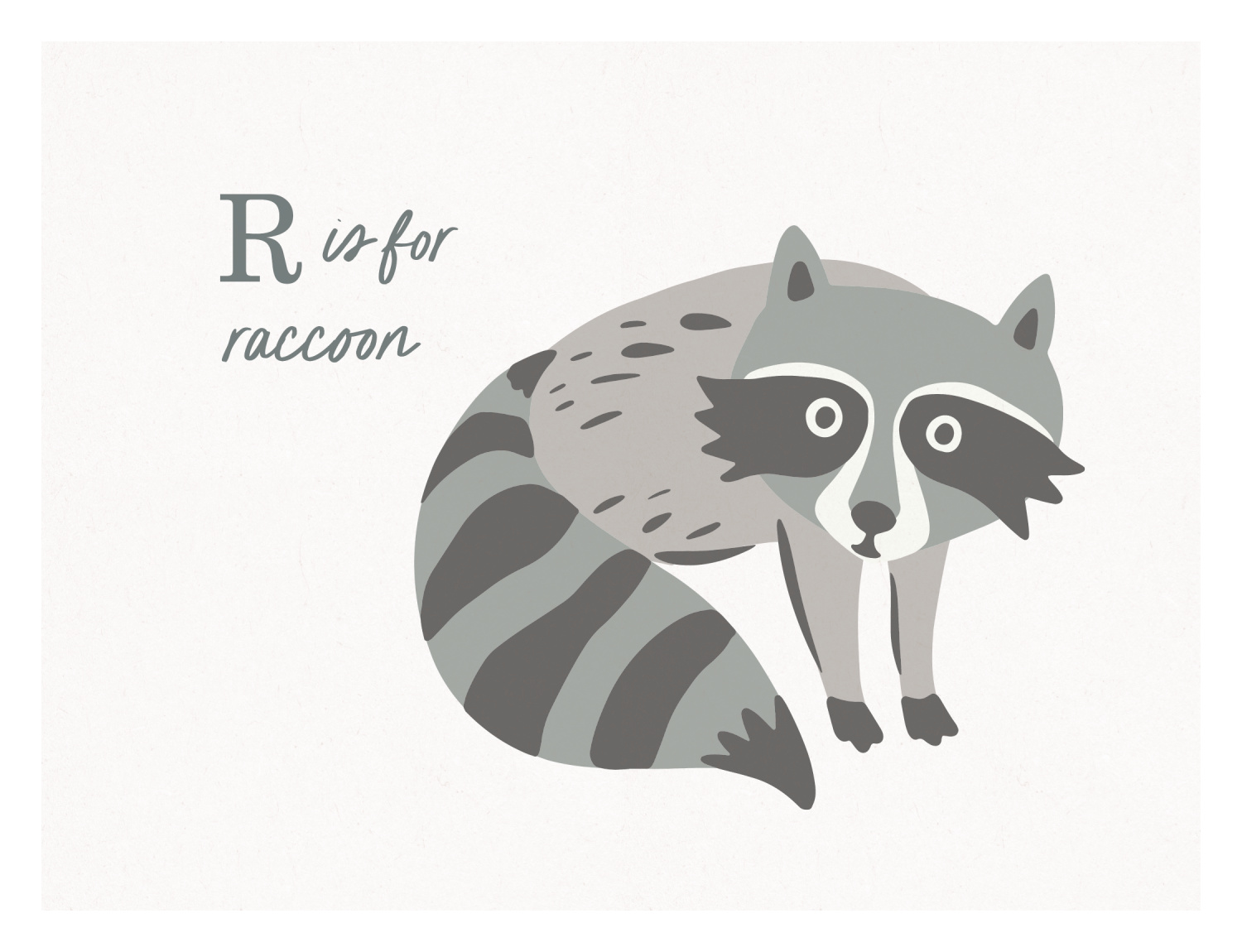 Animal Names Raccoon Art Print