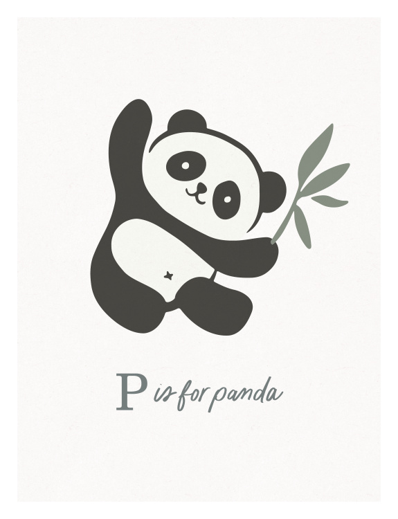 Add a sweet and playful touch to your child’s space with this Animal Names Panda Art Print, featuring an adorable panda illustration alongside “P is for panda” lettering.