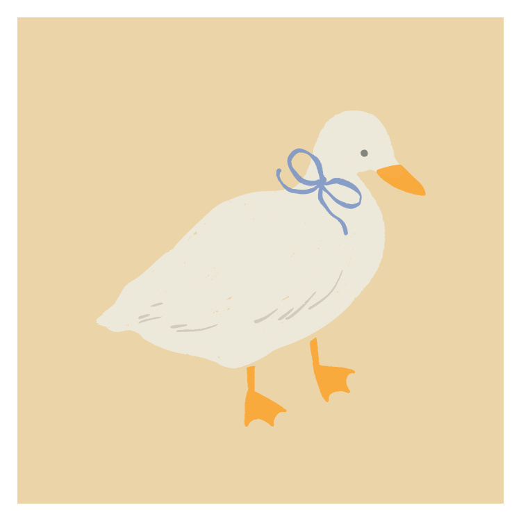 Add a sweet and charming touch to your space with this Little Duckling Art Print, featuring a whimsical duck with a delicate bow.