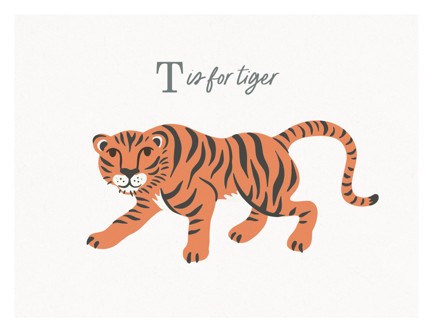 Animal Names Tiger Art Print