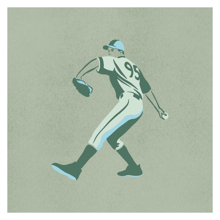 Capture the energy of the game with this Grand Slam Art Print, featuring a dynamic baseball pitcher in motion.