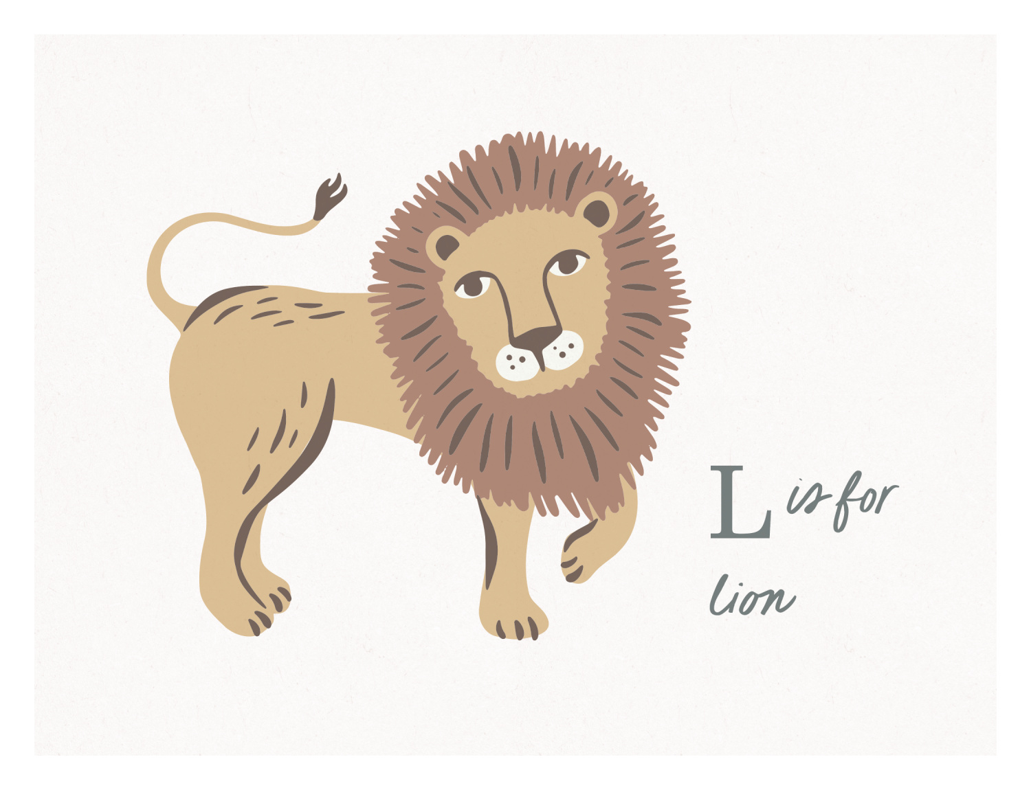 Animal Names Lion Art Print