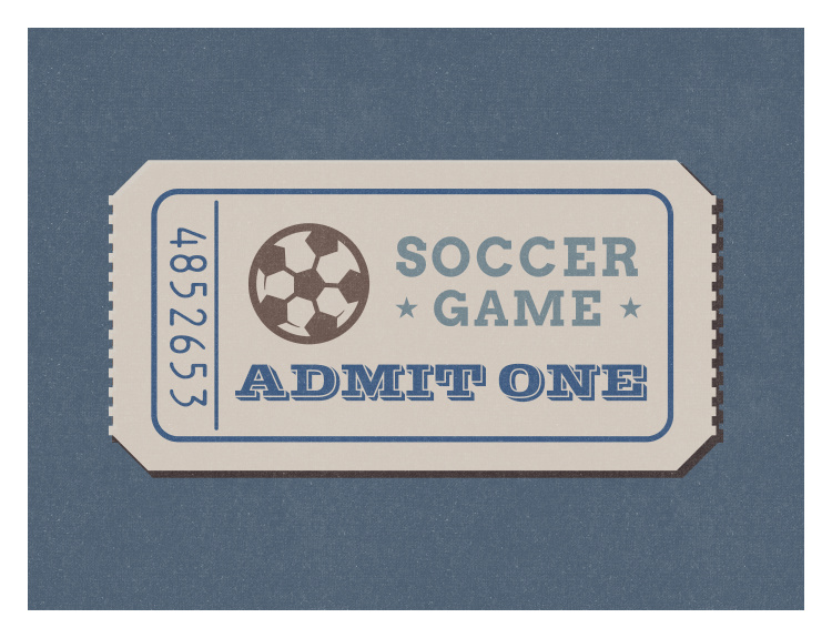 Bring the excitement of game day to your walls with this Sports Ticket Soccer Art Print, featuring a vintage-inspired admission ticket design.
