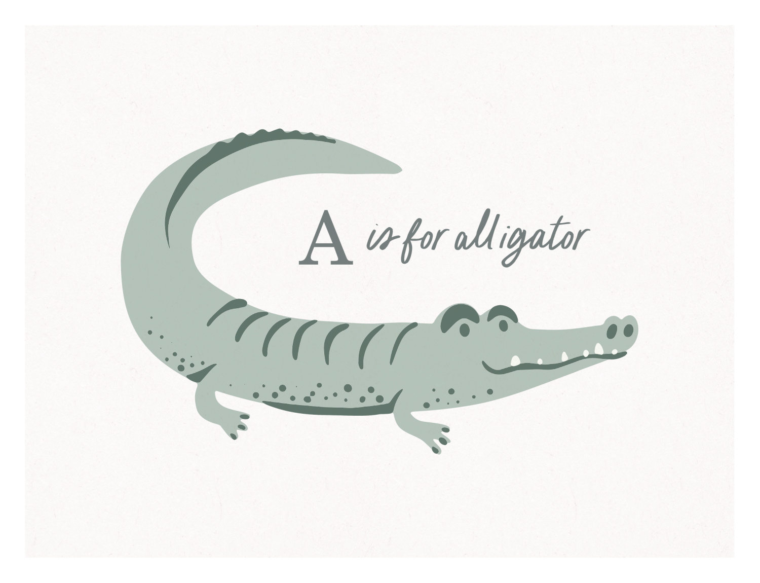 Animal Names Alligator Art Print