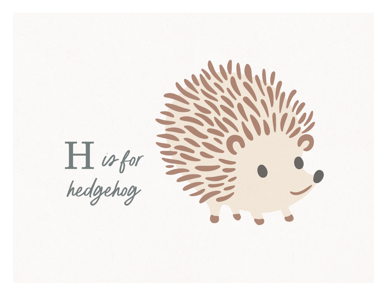 Animal Names Hedgehog Art Print