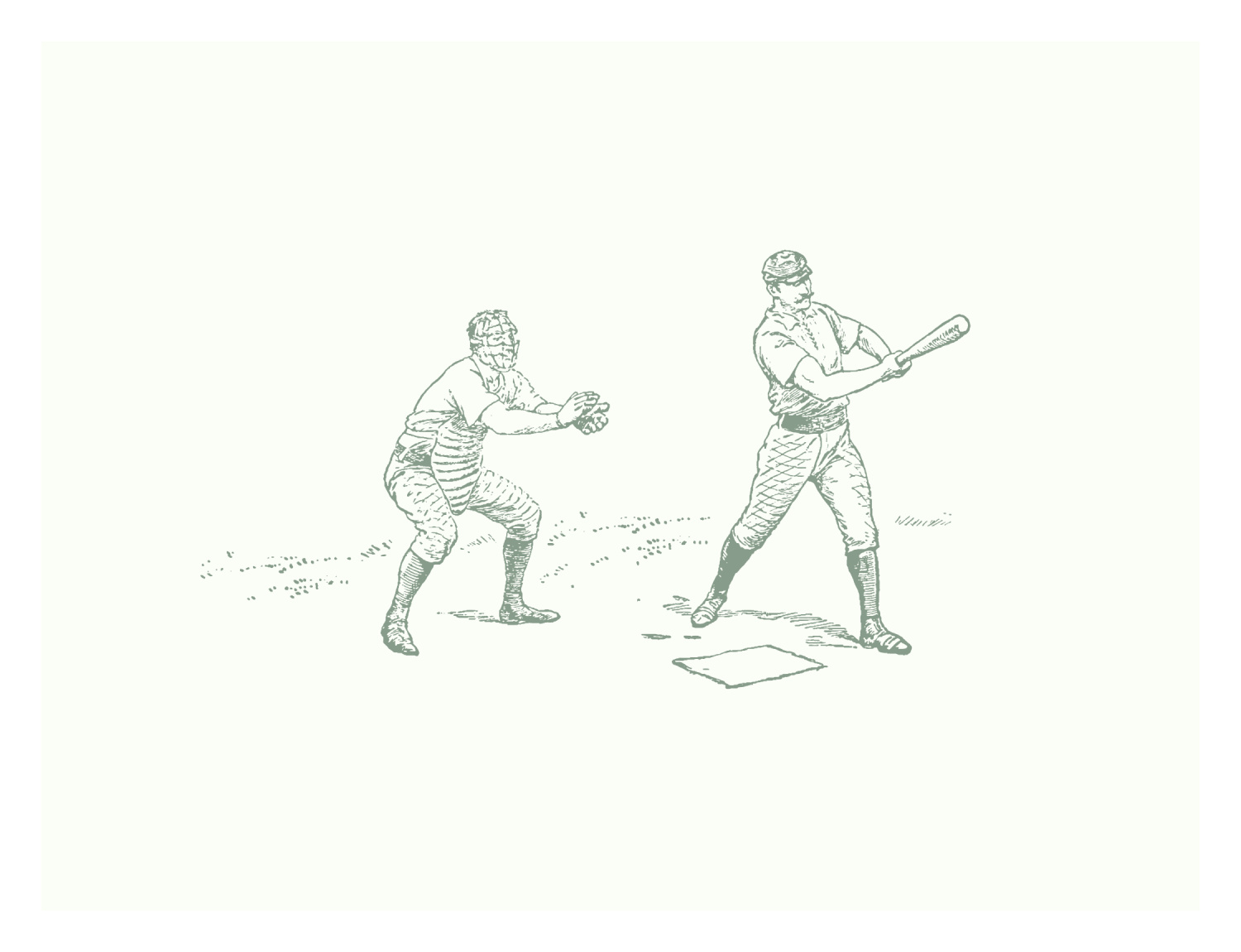 Baseball Toile Two Art Print