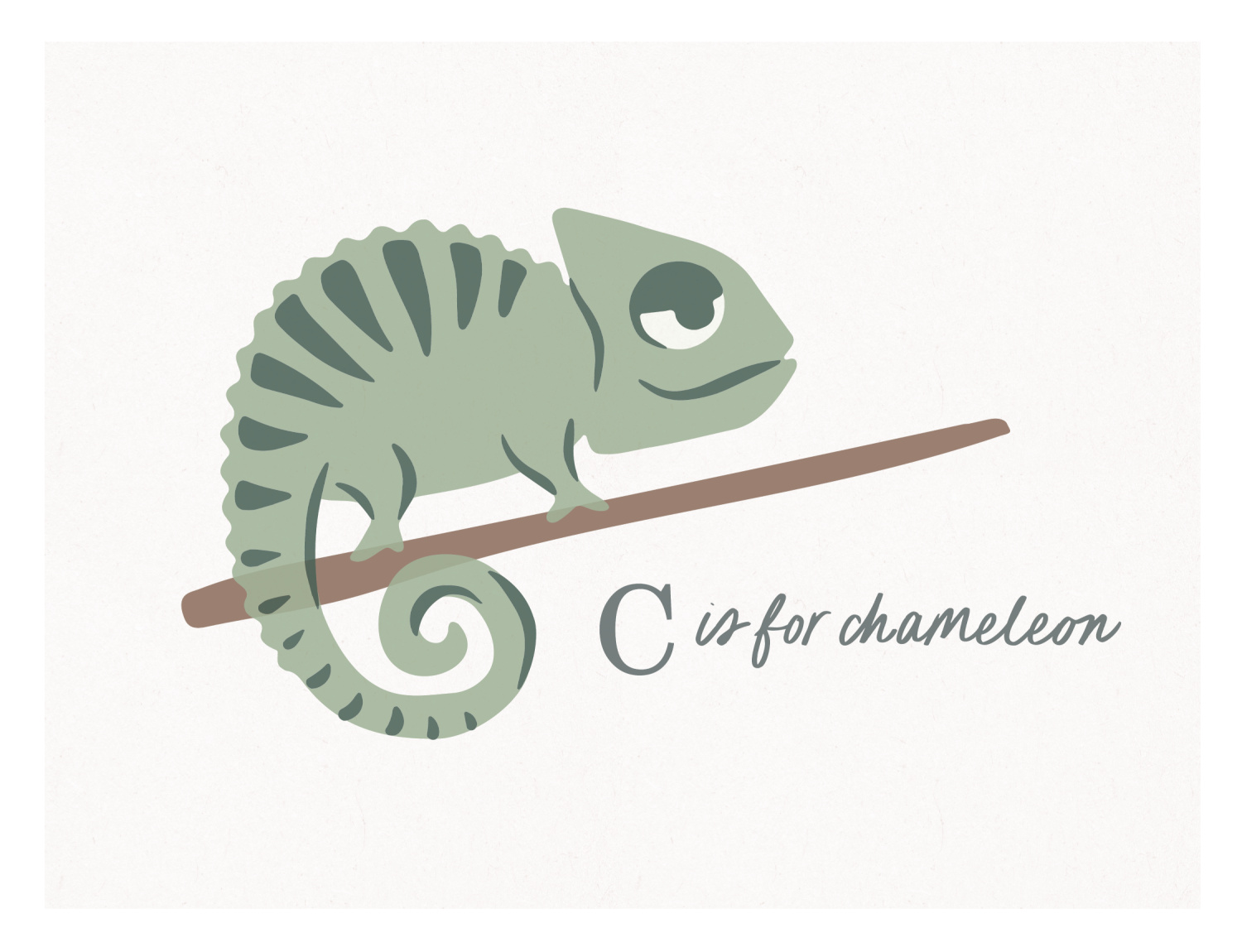 Animal Names Chameleon Art Print
