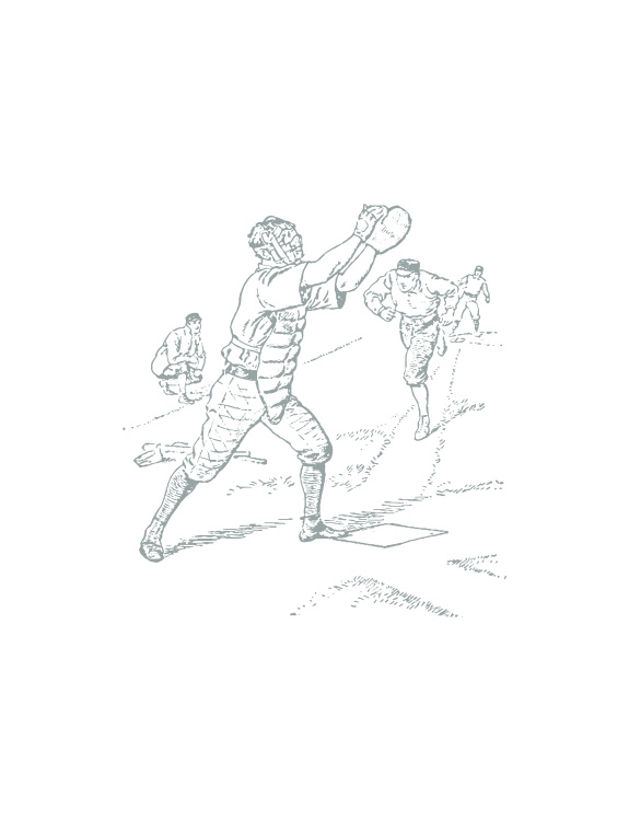 Bring timeless ballpark charm to your space with this vintage baseball toile wallpaper featuring a detailed sketch-style catcher receiving a pitch during a classic baseball game.