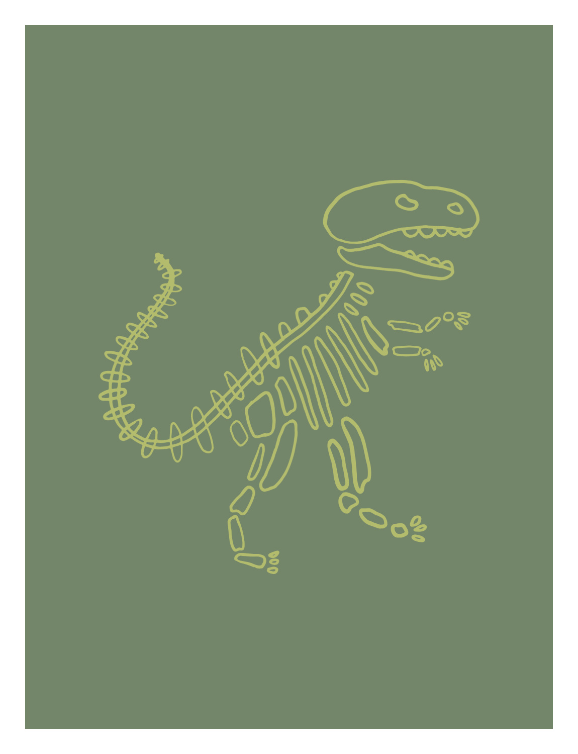 Dino Skeleton Two Art Print