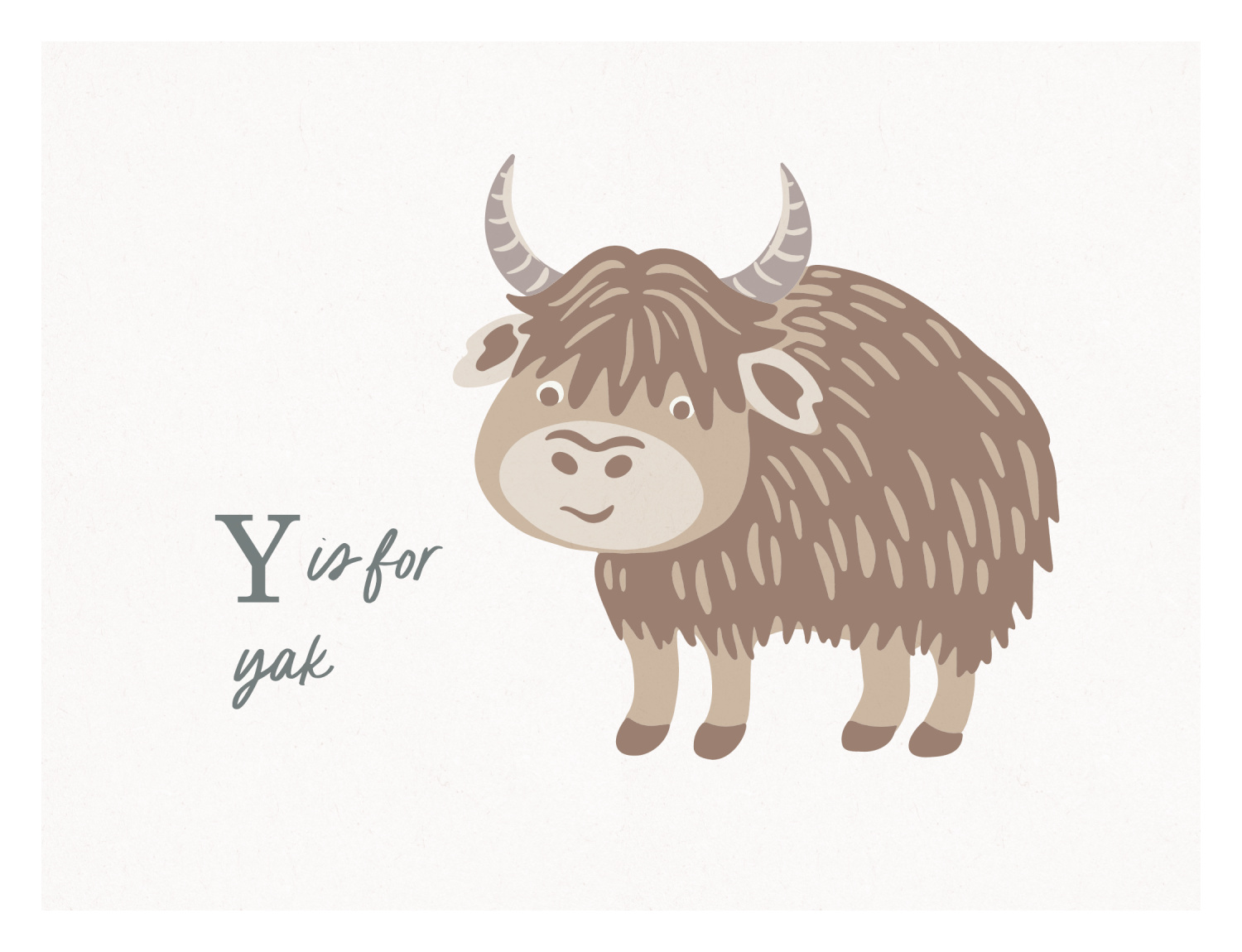 Animal Names Yak Art Print