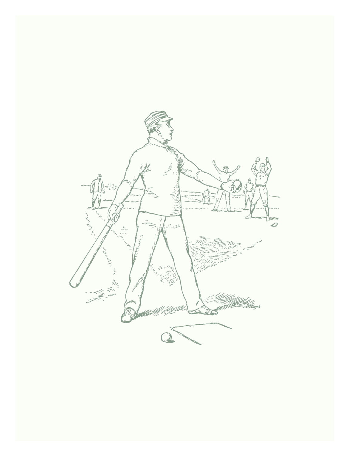 Baseball Toile Four Art Print