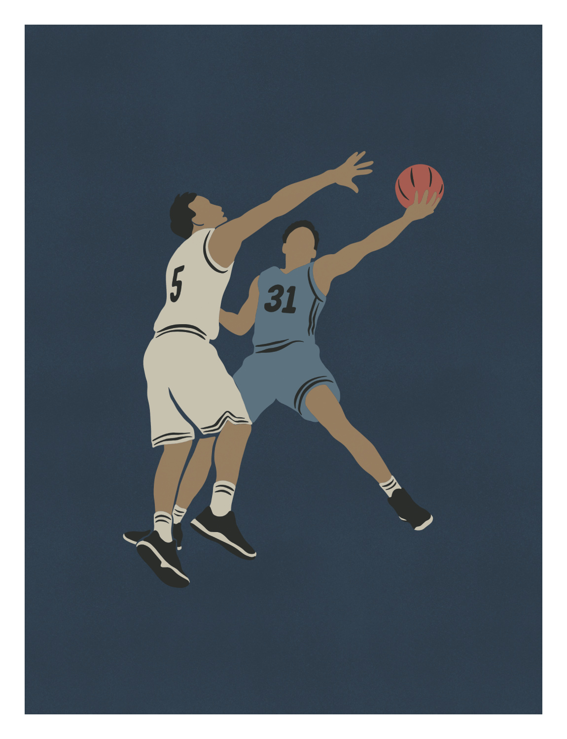 On the Court Three Art Print