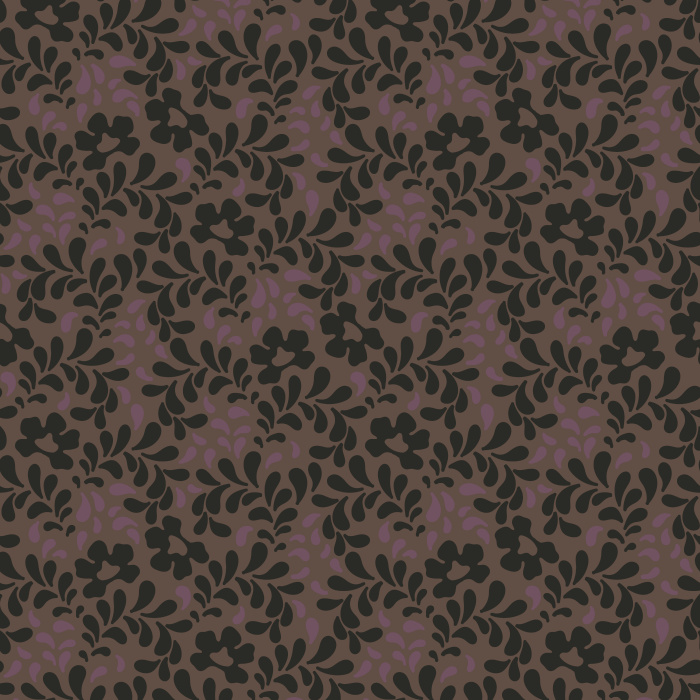 Fleur Floral Wallpaper showcases a charming stylized floral and leafy vine pattern with a hand-cut, block print-inspired aesthetic that brings warmth and vintage character to any space.