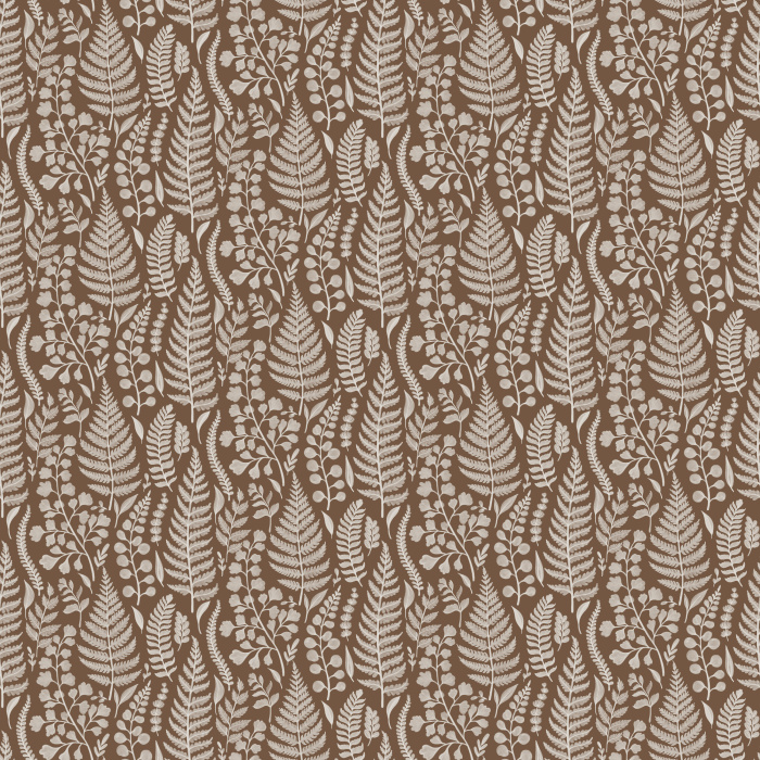 Wild Press Wallpaper features an intricate woodland-inspired botanical pattern filled with delicate ferns, wildflowers, leafy stems, and pressed foliage arranged in a beautifully layered repeat.