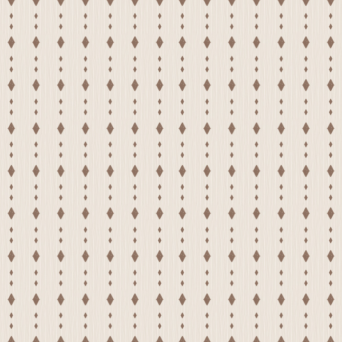 Canyon Ikat Wallpaper features delicate vertical rows of hand-drawn diamond motifs inspired by traditional ikat textiles, creating a clean and sophisticated boho western aesthetic.