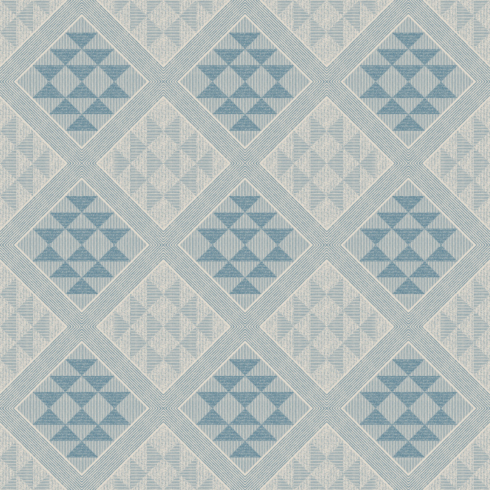 Quilted Diamonds Wallpaper brings heirloom craftsmanship to your walls with an oversized diamond lattice inspired by traditional patchwork quilts and woven textiles.