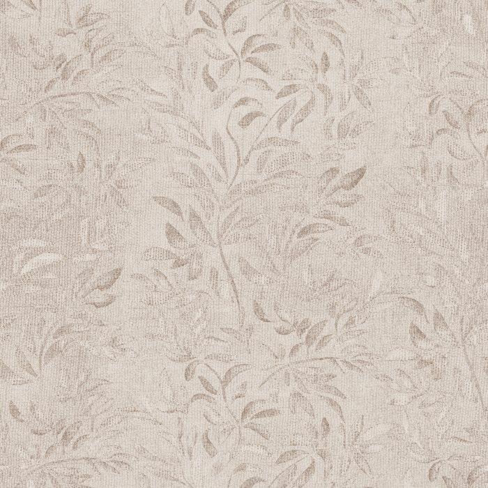 Create a serene, nature-inspired retreat with Gentle Foliage Wallpaper, a softly textured botanical wallpaper featuring delicate hand-drawn leafy branches layered over a subtle linen-inspired background.