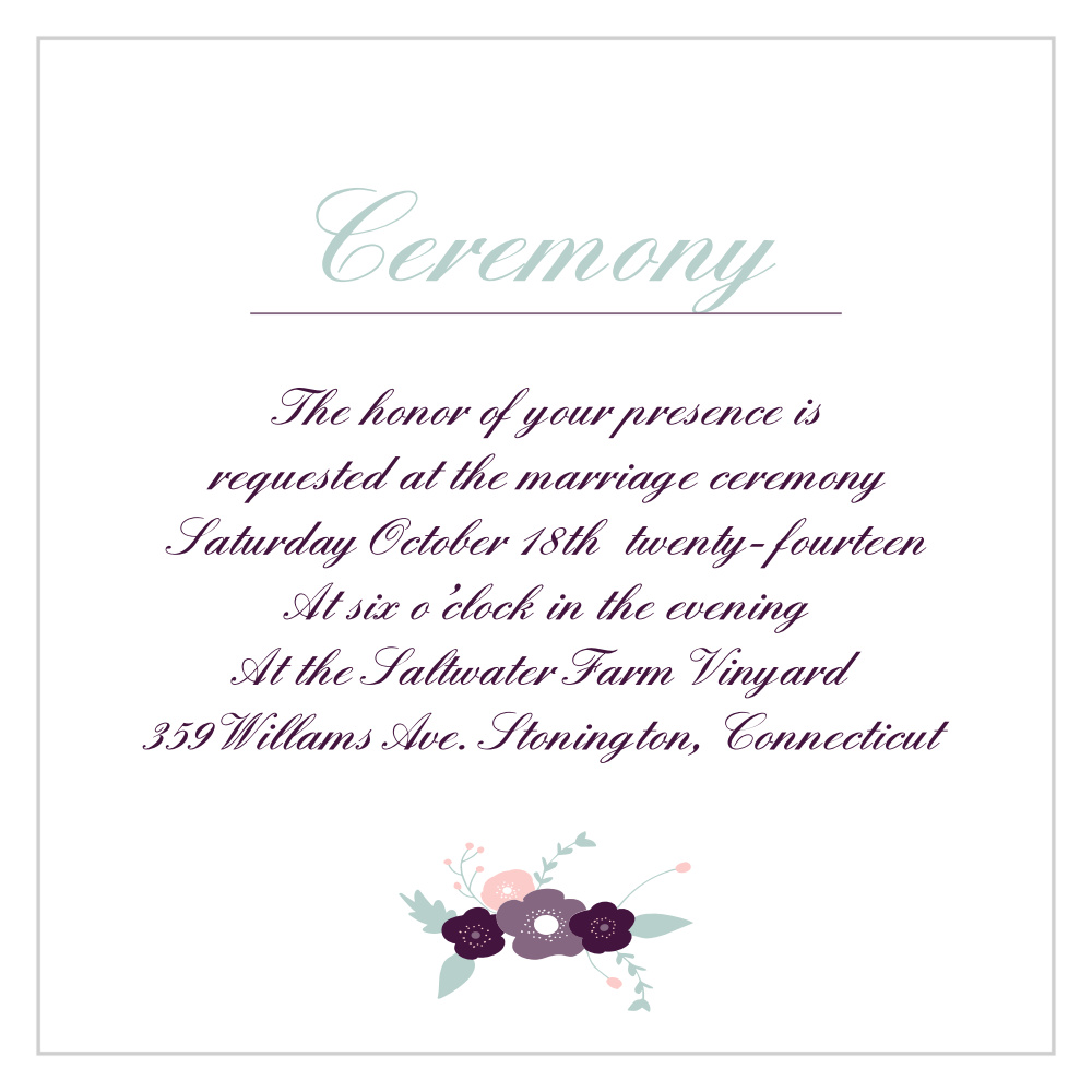 Fantastically Floral Ceremony Cards