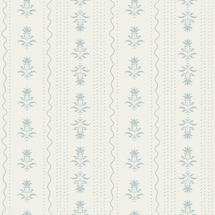 Create a fresh, timeless interior with Scandinavian Sprig Wallpaper, a delicate botanical stripe wallpaper featuring charming floral sprig motifs, dotted accents, and graceful vertical lines inspired by Nordic folk art and Scandinavian textile patterns.