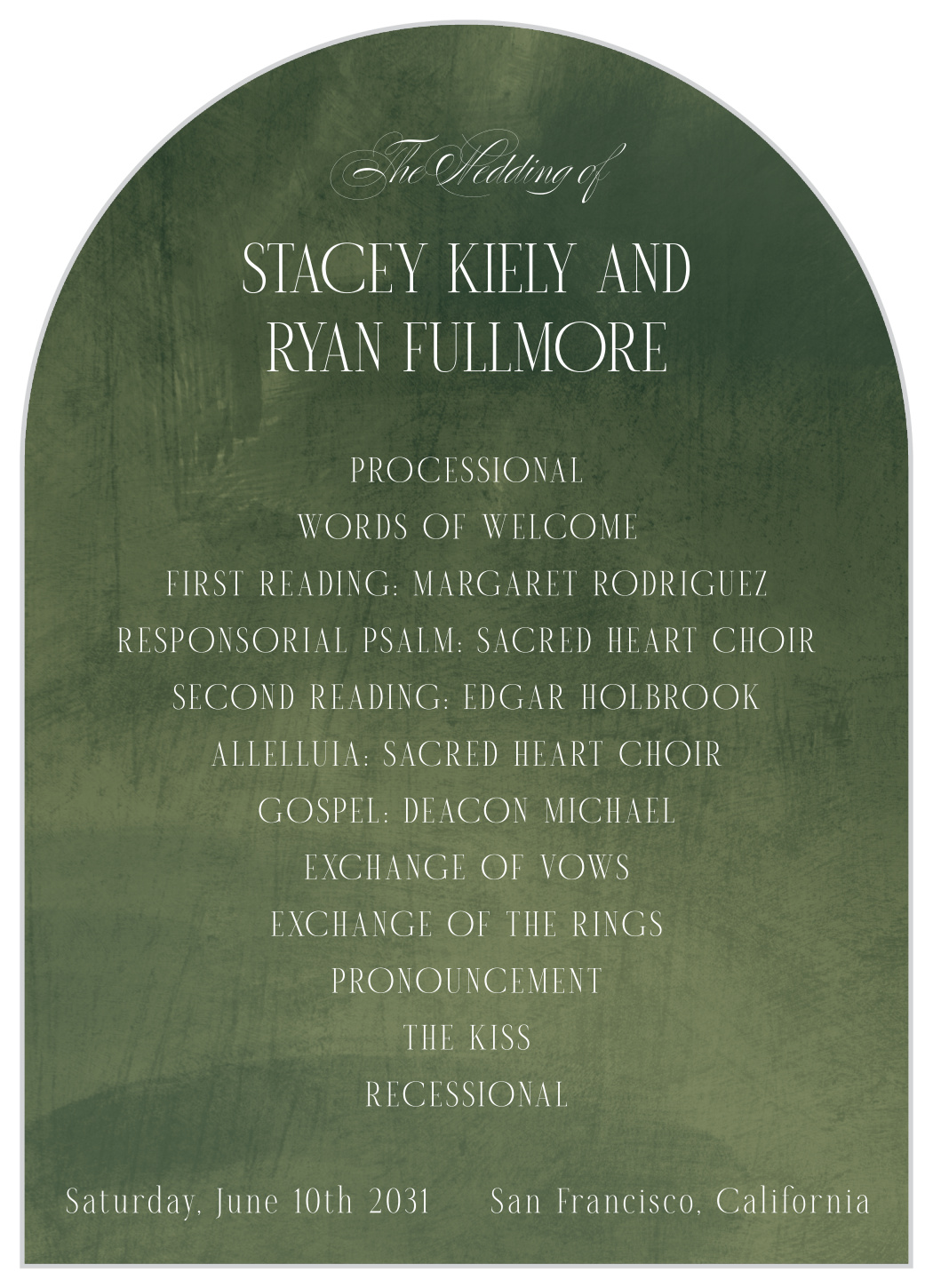 Abstract Texture Wedding Arch Programs