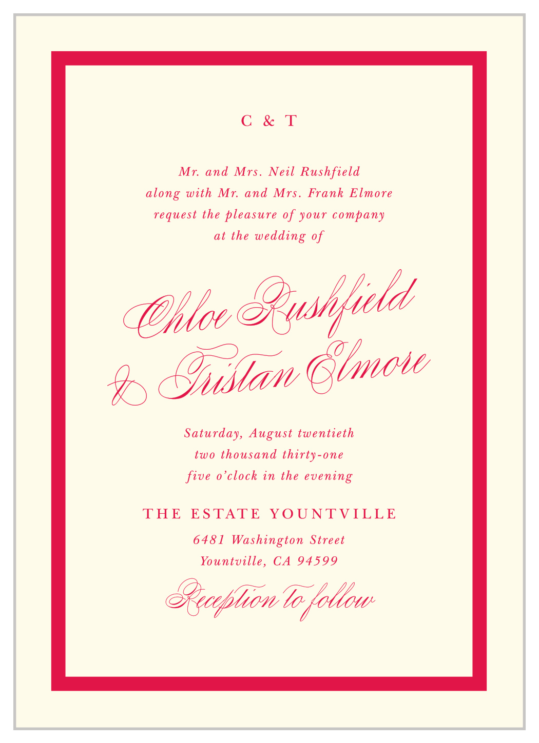 Classy Border Wedding Invitations