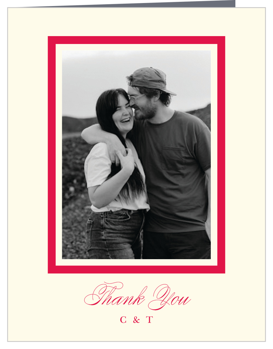Classy Border Wedding Thank You Cards