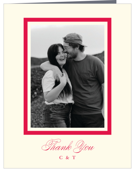 Classy Border Wedding Thank You Cards