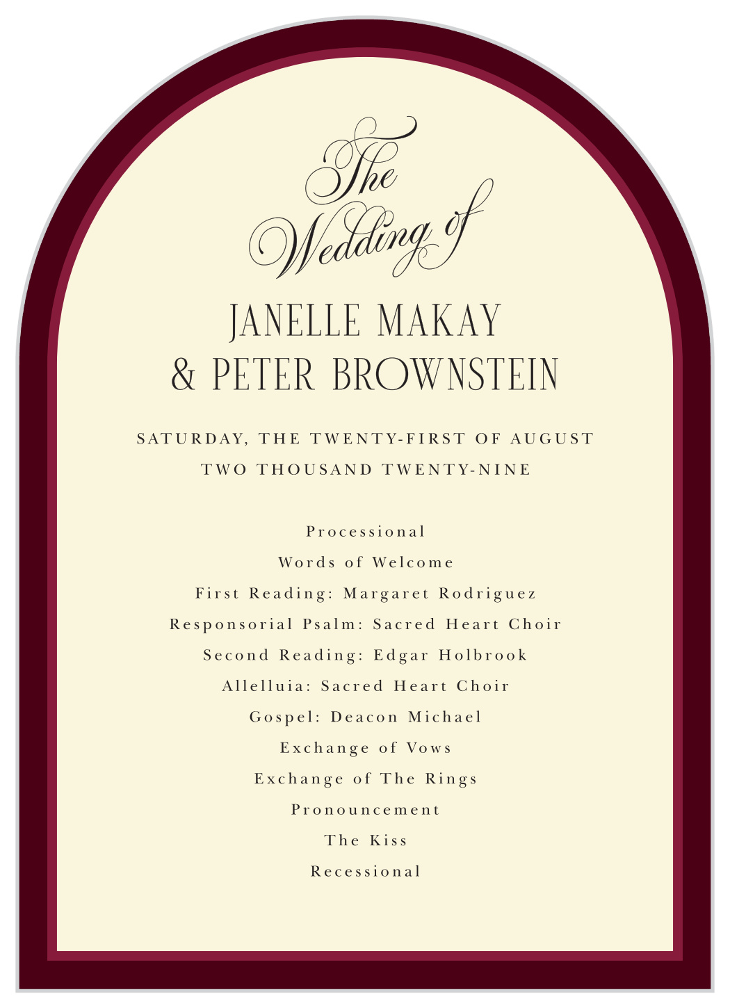 Dark Romance Wedding Arch Programs