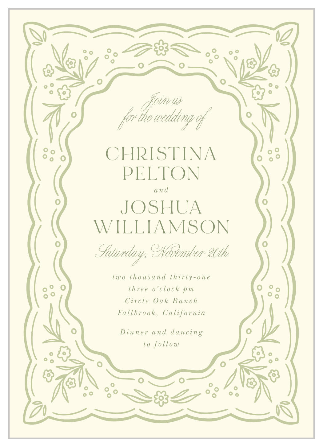 Perennial Frame Wedding Invitations