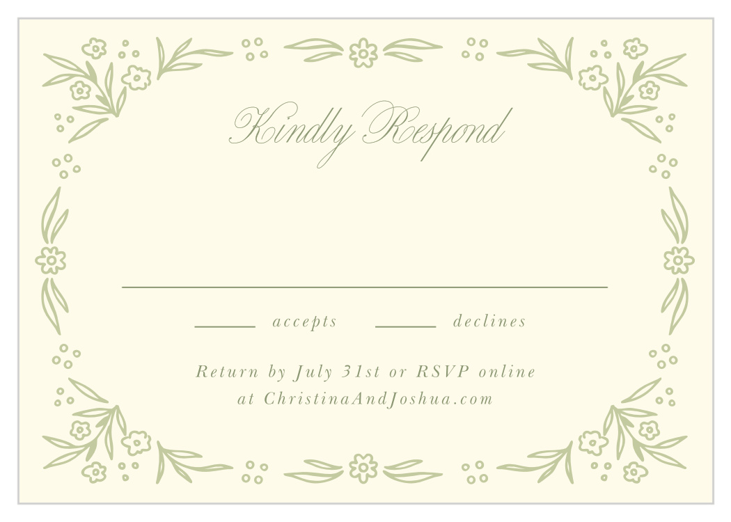 Perennial Frame Response Cards