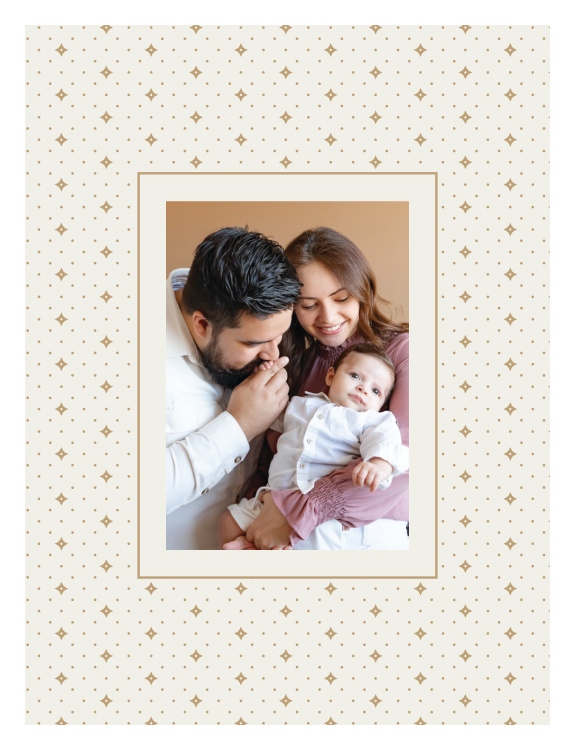 Dainty Dots Photo Art Print pairs a favorite photo with a playful pattern of tiny dots and sparkling star shapes.