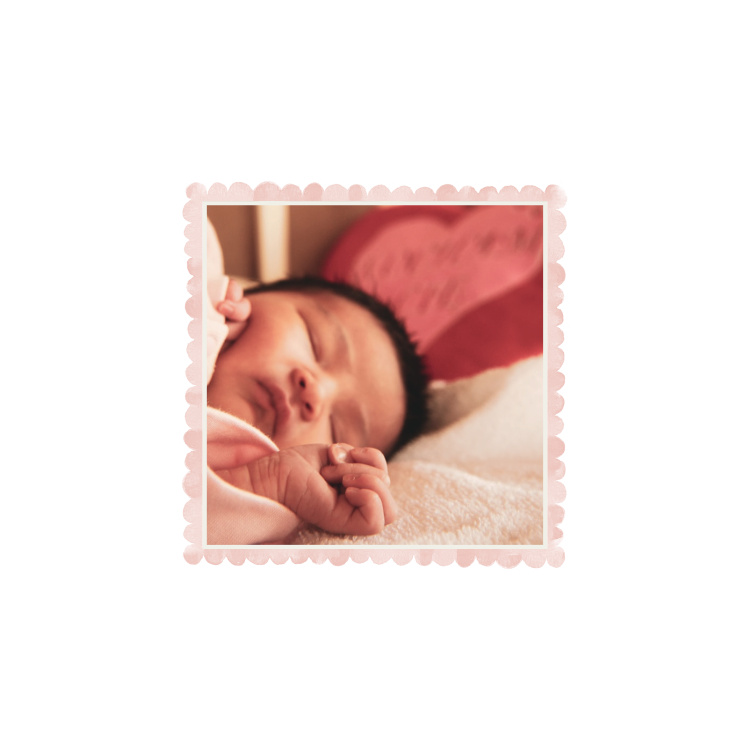 Painted Scallop Photo Art Print frames a favorite photograph with a sweet hand-painted scalloped border for a soft, artistic finish.