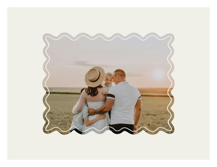 Squiggle Border Photo Art Print frames a favorite photograph with a playful wavy edge for a charming, modern take on personalized wall art.